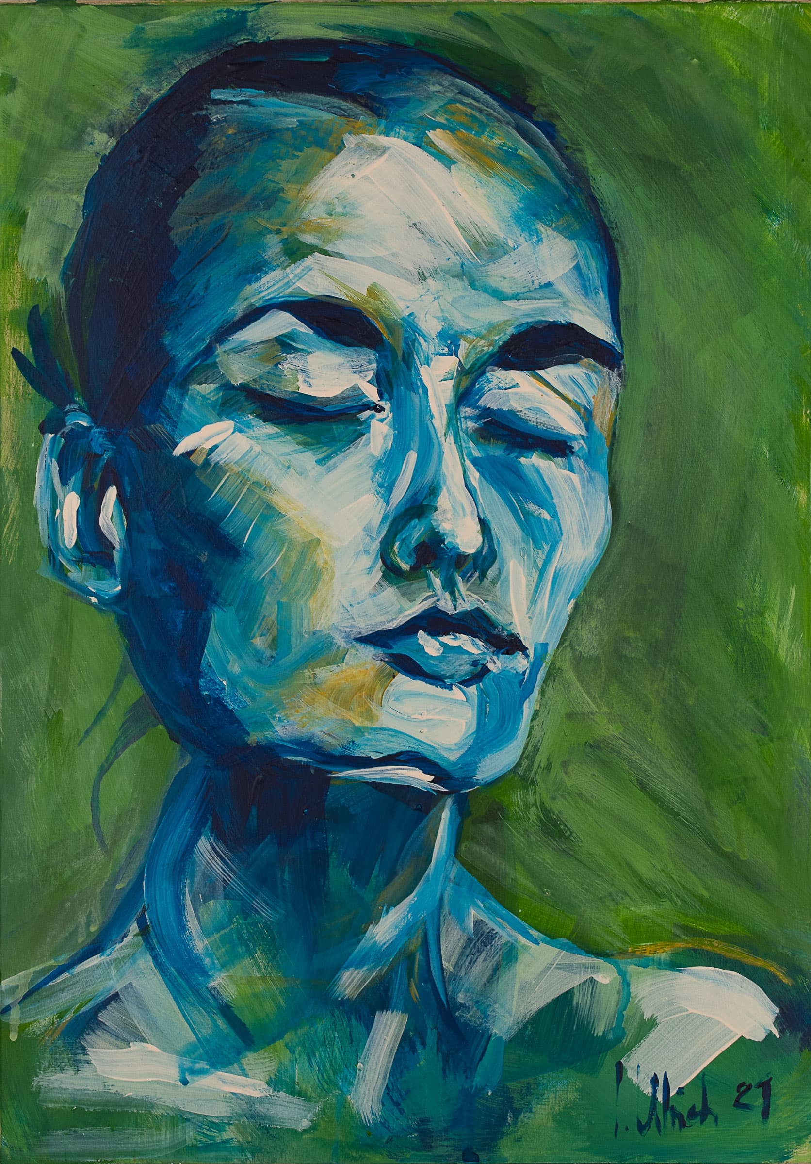 Frau in Blau